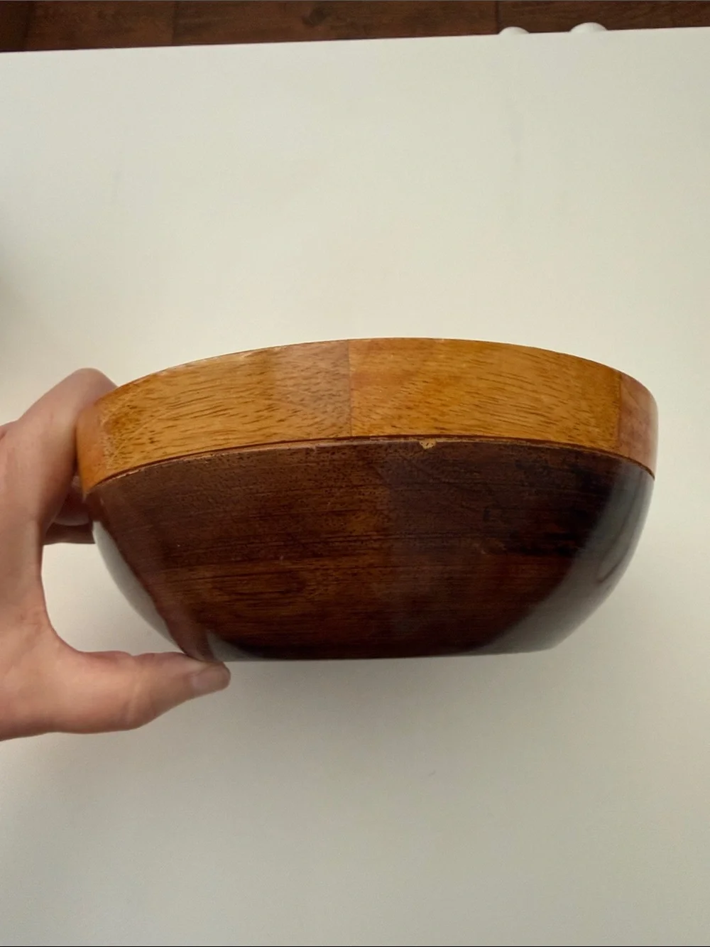 Two-Toned Hardwood Home Decoration Bowl - Picture 7 of 16